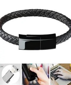 USB Leather Charging Braided Bracelets